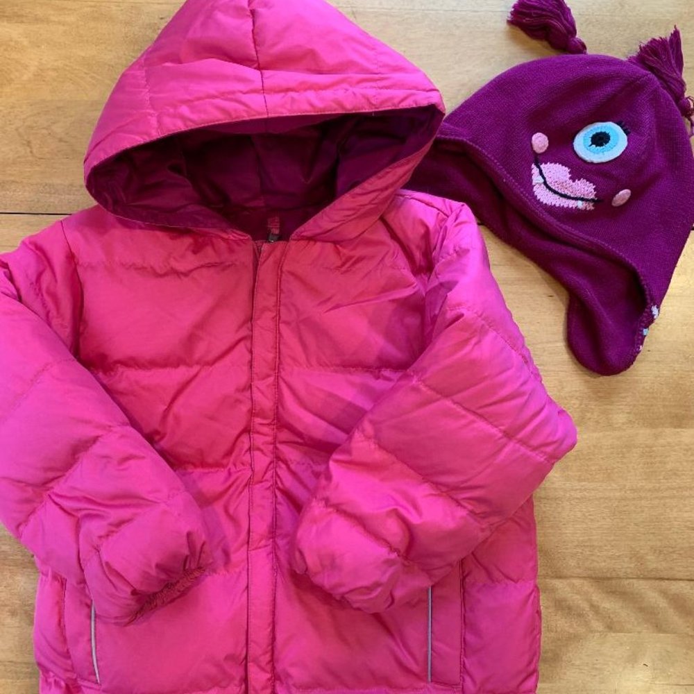 Hanna Andersson Puffer 110 (Size 5) with Hat